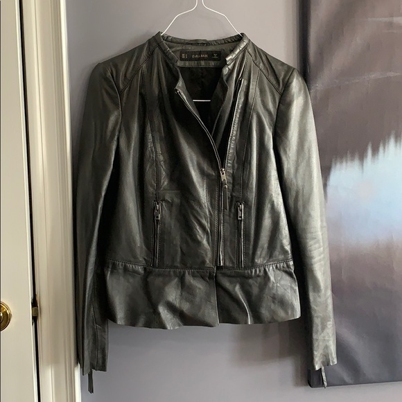 Zara Basic Leather jacket - Picture 1 of 3